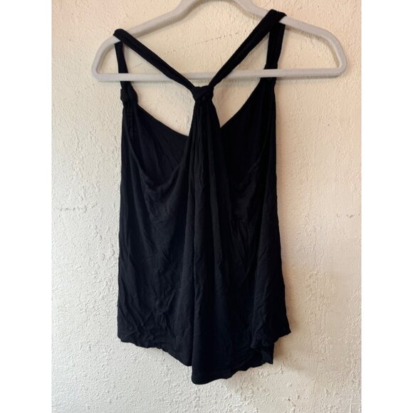 Maurices solid Black Sleeveless Knotted Back Tank Top shirt Medium READ - Picture 3 of 3
